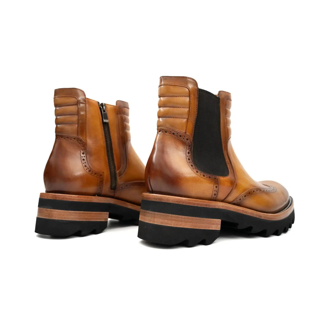 Burnished Brogue Platform Chelsea