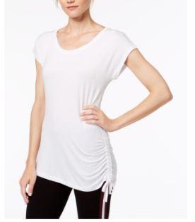 Ideology Womens Fitness Yoga Side-Tie T-Shirt T-Shirt