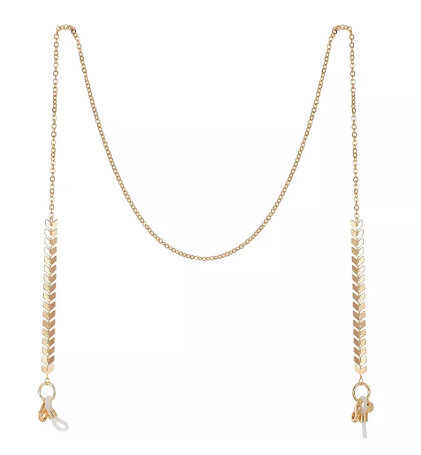 Unwritten Gold Flash Plated Leaf Design 27in Glasses or Face Mask Chain