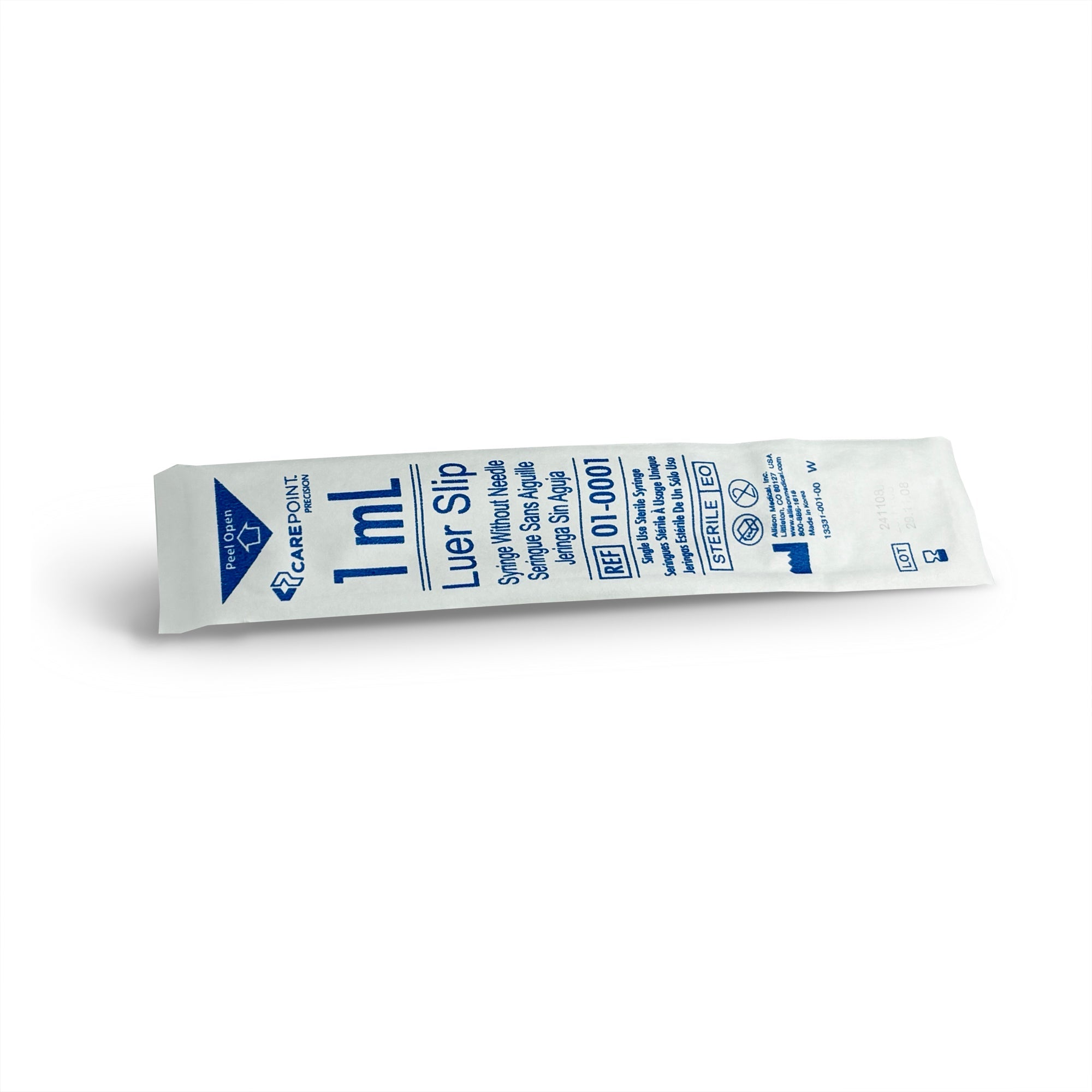 CarePoint™ 1 mL Luer Slip Tip General Purpose Syringe w/o Safety - 01-0001