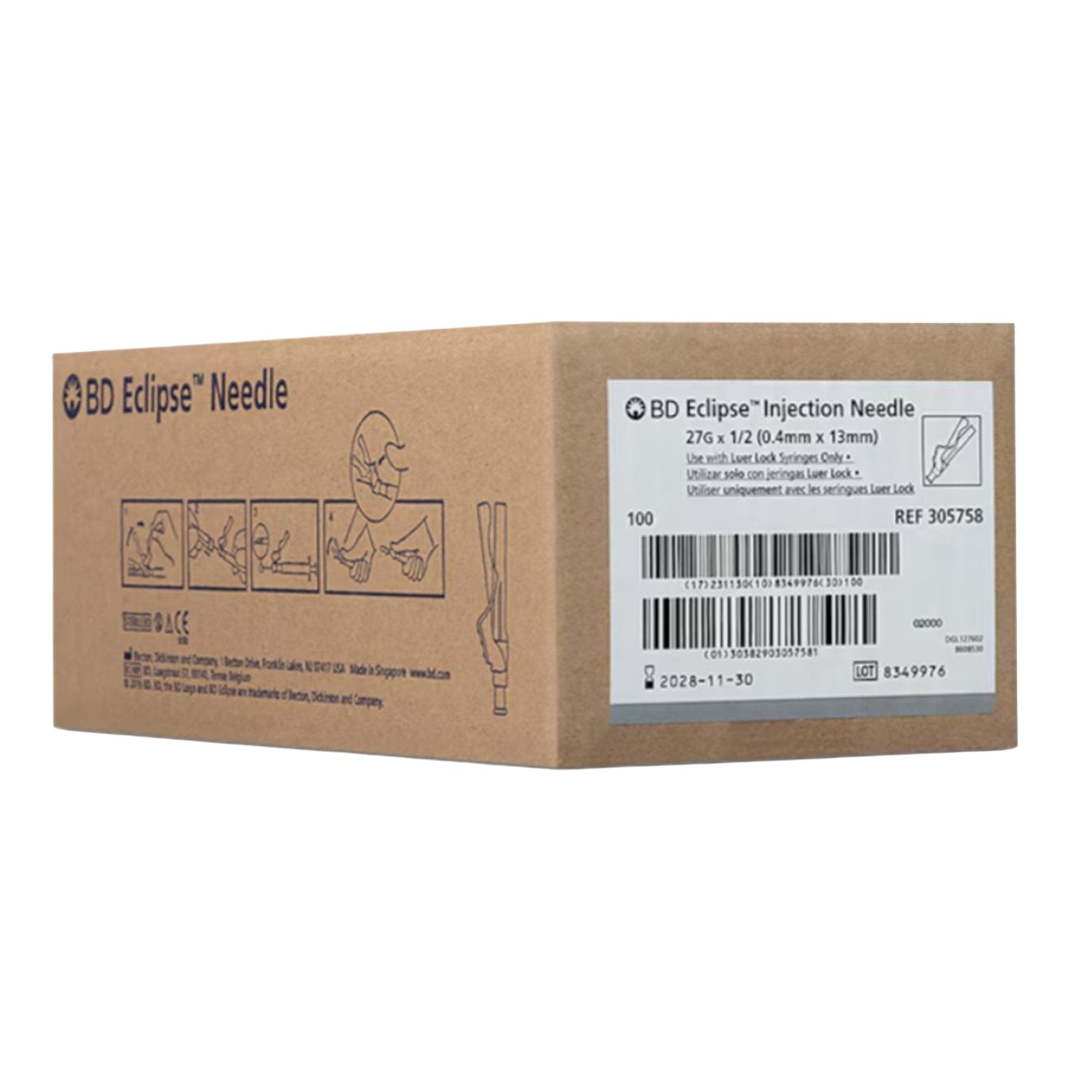 Eclipse™ Hinged Safety Hypodermic Needle Thin Wall
