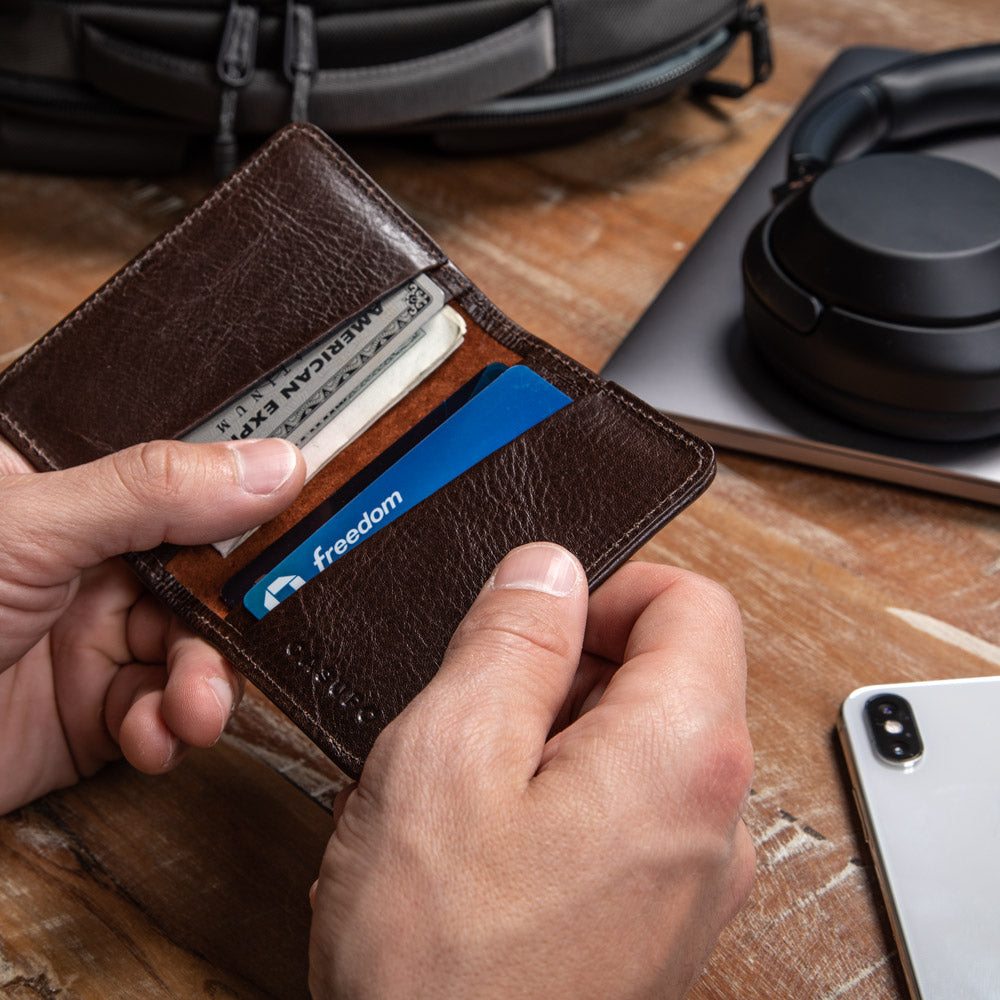 Compact Bifold with RFID Protection - Brown