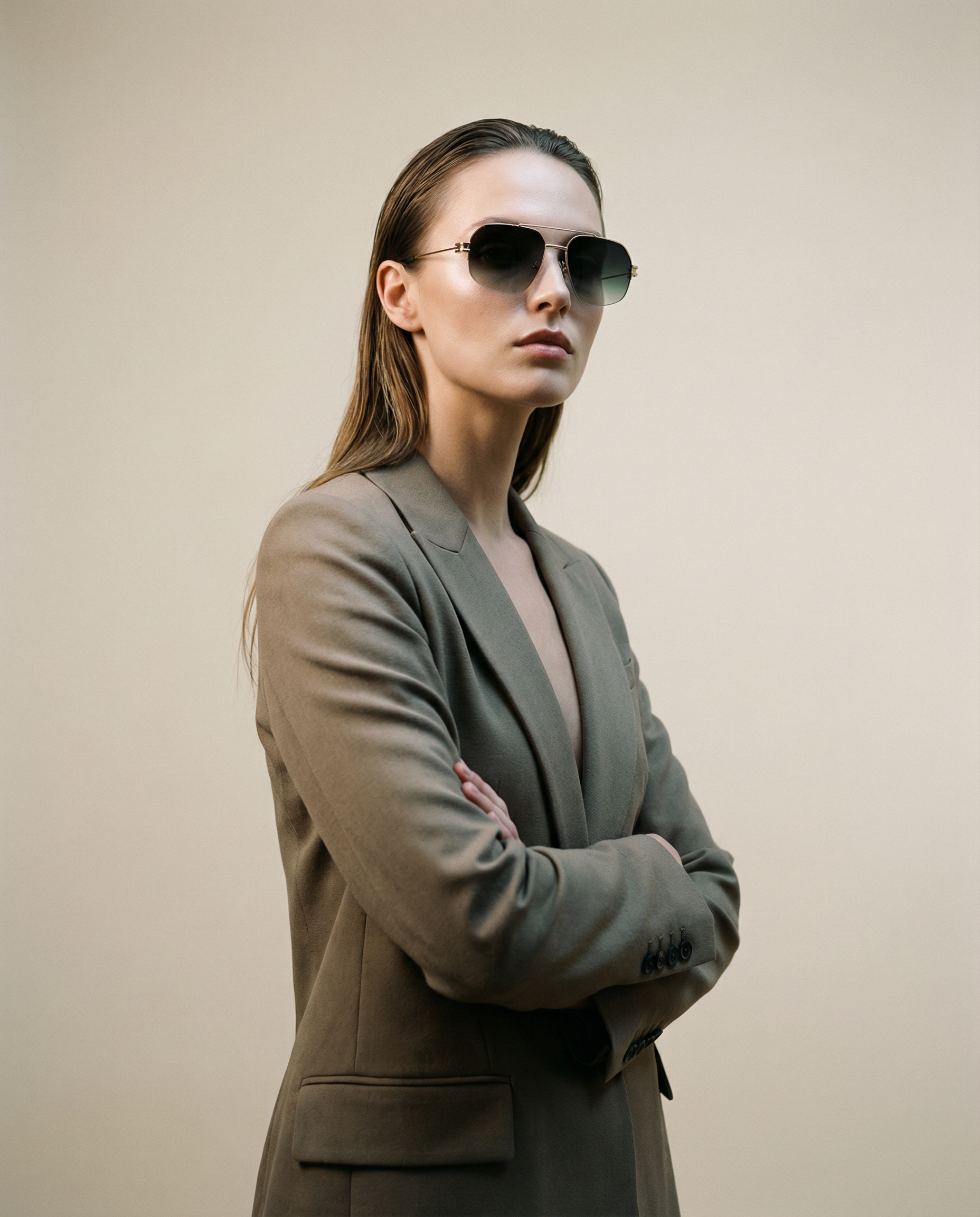 Charlie Sign 56mm Aviator Sunglasses | Green