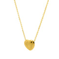 Small Puffed Heart Necklace in 14K Yellow Gold