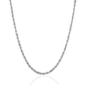 14k White Gold Solid Diamond Cut Rope Chain (3.00 mm)