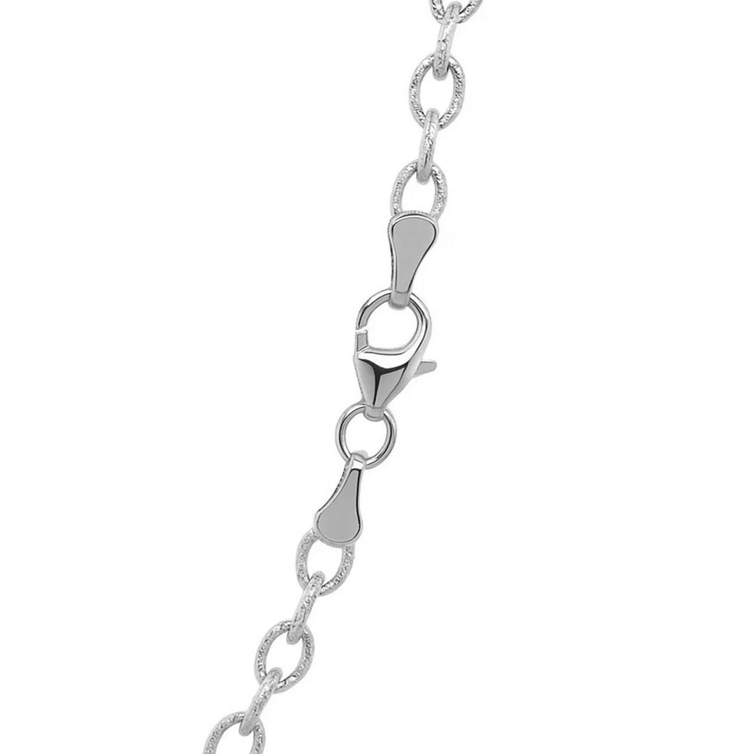 14k White Gold Pendant Chain with Textured Links (2.90 mm)