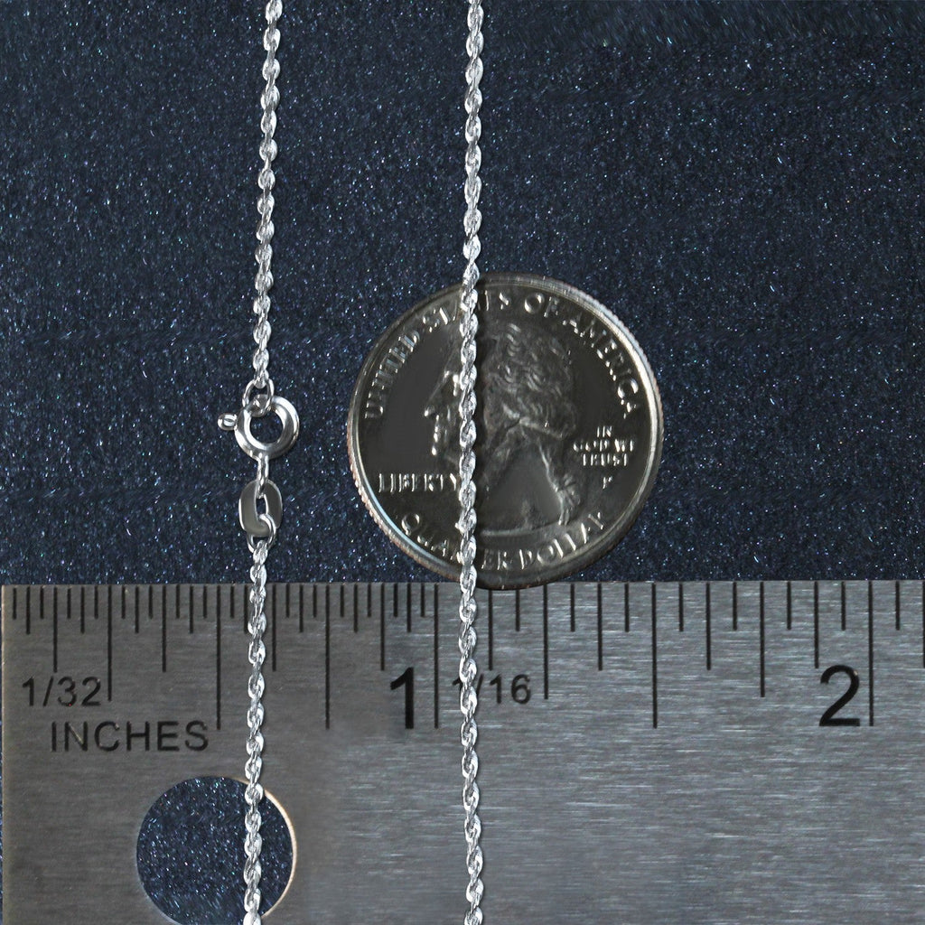 10k White Gold Solid Diamond Cut Rope Chain (1.40 mm)
