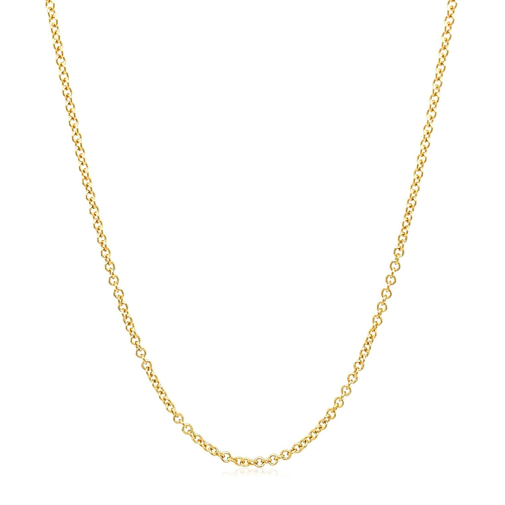 14k Yellow Gold Round Cable Link Chain (1.5 mm)