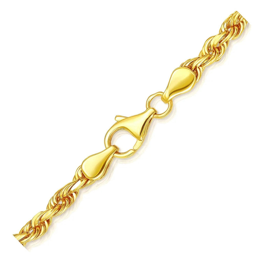 14k Yellow Gold Solid Diamond Cut Rope Bracelet (5.00 mm)