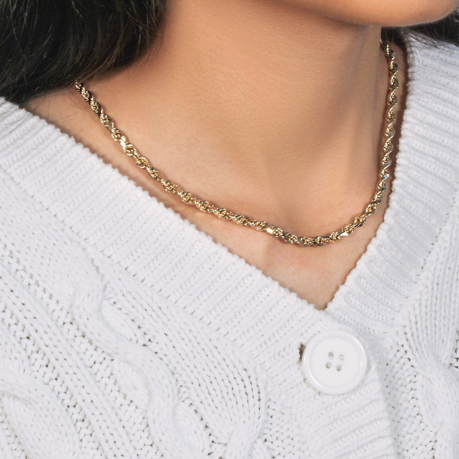 10k Yellow Gold Solid Diamond Cut Rope Chain (5.00 mm)