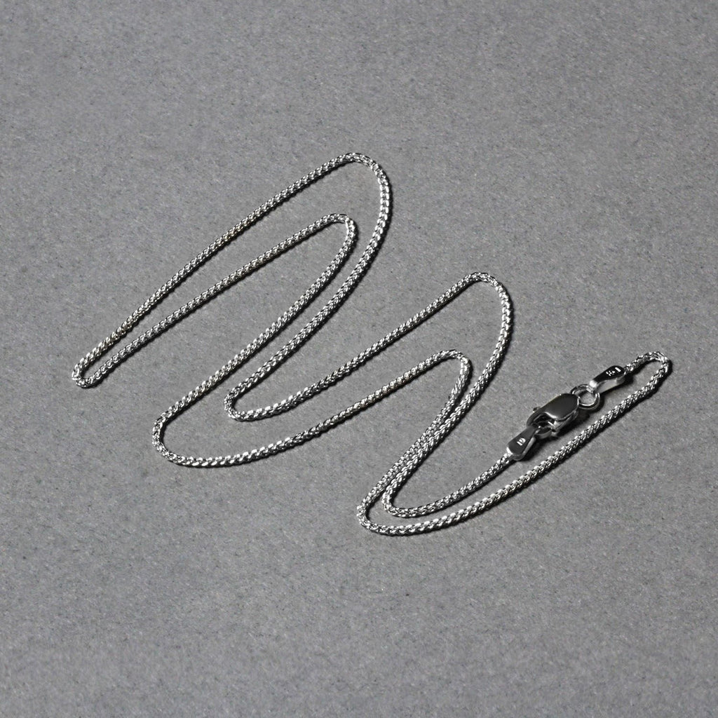 14k White Gold Round Wheat Chain (1.00 mm)
