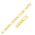 14k Yellow Gold Solid Figaro Bracelet (6.00 mm)