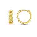 14k Yellow Gold Curb Huggie Hoop