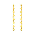 14k Yellow Gold Post Dangle Earrings with Polished Circles