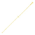 14k Yellow Gold 5 1/2 inch Childrens Bracelet with Cross (1.00 mm)