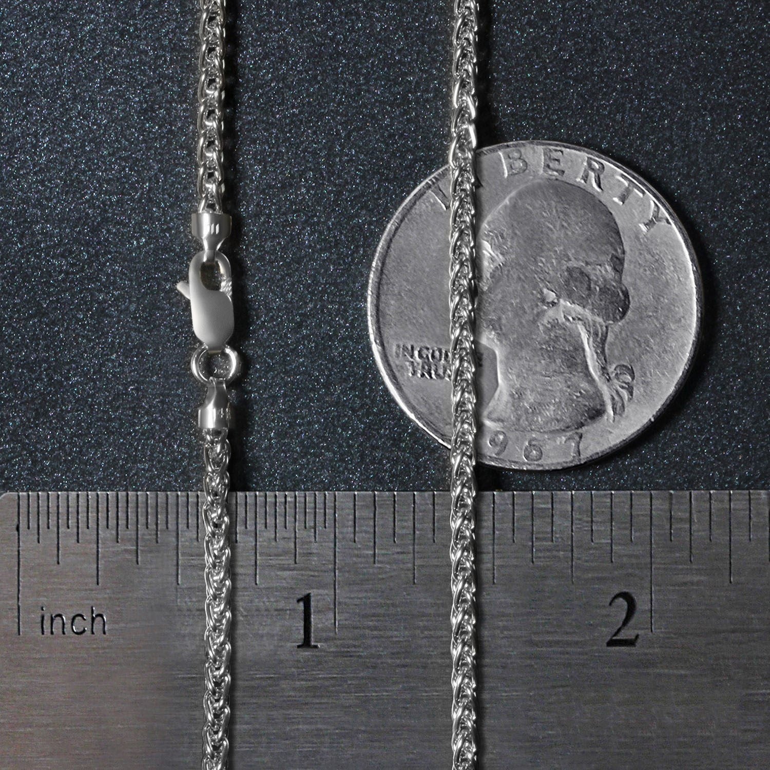 14k White Gold Round Wheat Chain (2.1 mm)