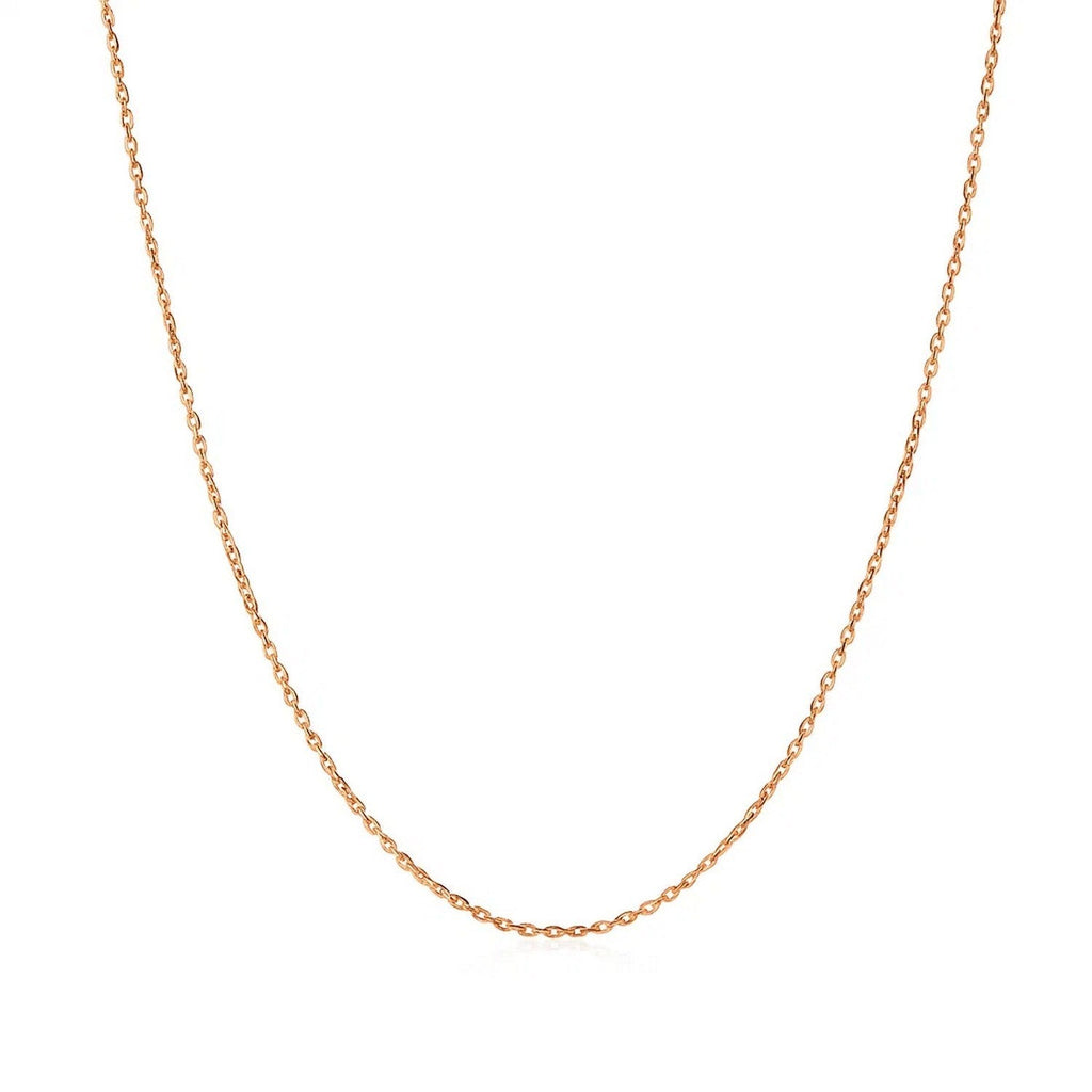 14k Rose Gold Diamond Cut Cable Link Chain (1.10 mm)