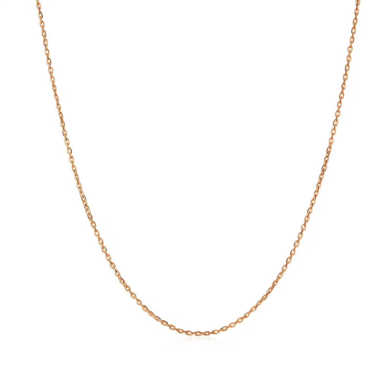 14k Rose Gold Diamond Cut Cable Link Chain (1.10 mm)