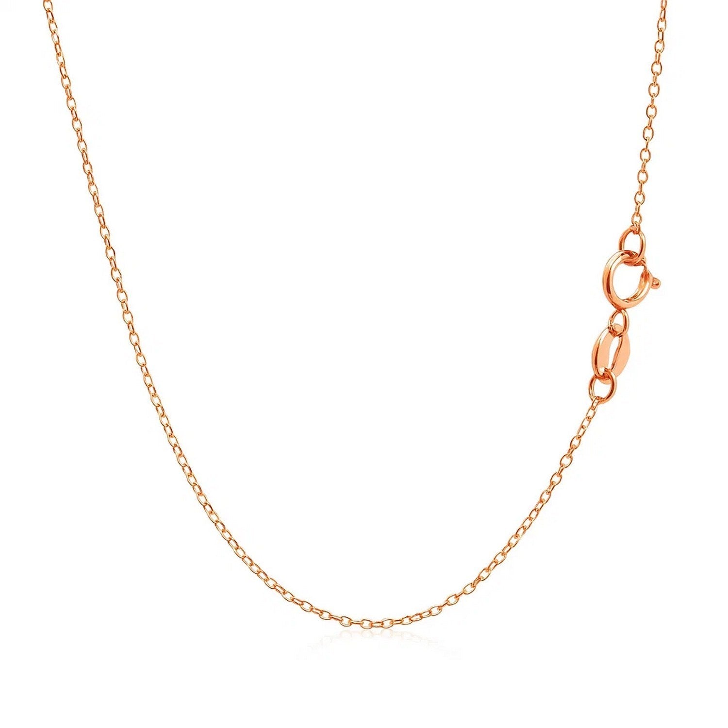 14k Rose Gold Diamond Cut Cable Link Chain (1.10 mm)