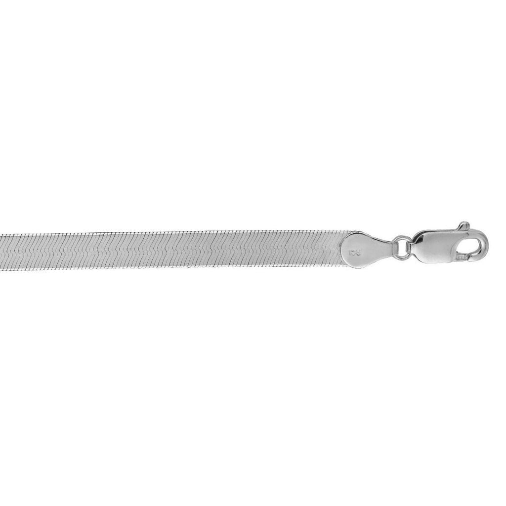 14k White Gold Super Flex Herringbone Bracelet (4.60 mm)