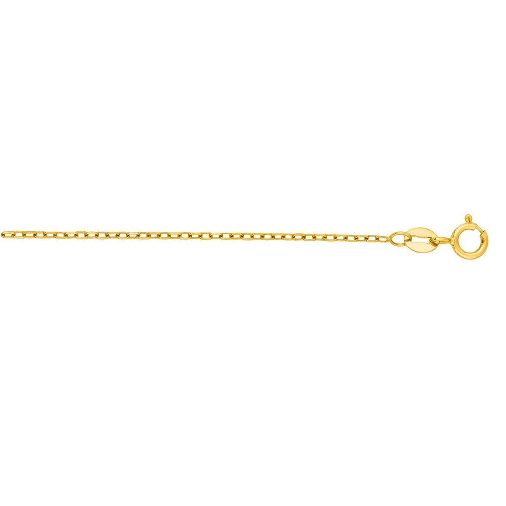 14k Yellow Gold Faceted Cable Link Chain (1.2 mm)