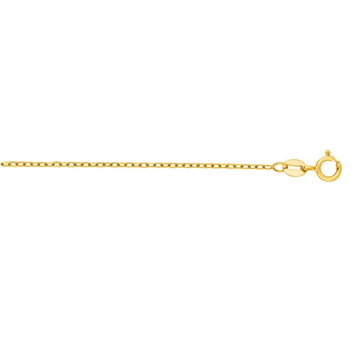 14k Yellow Gold Faceted Cable Link Chain (1.2 mm)