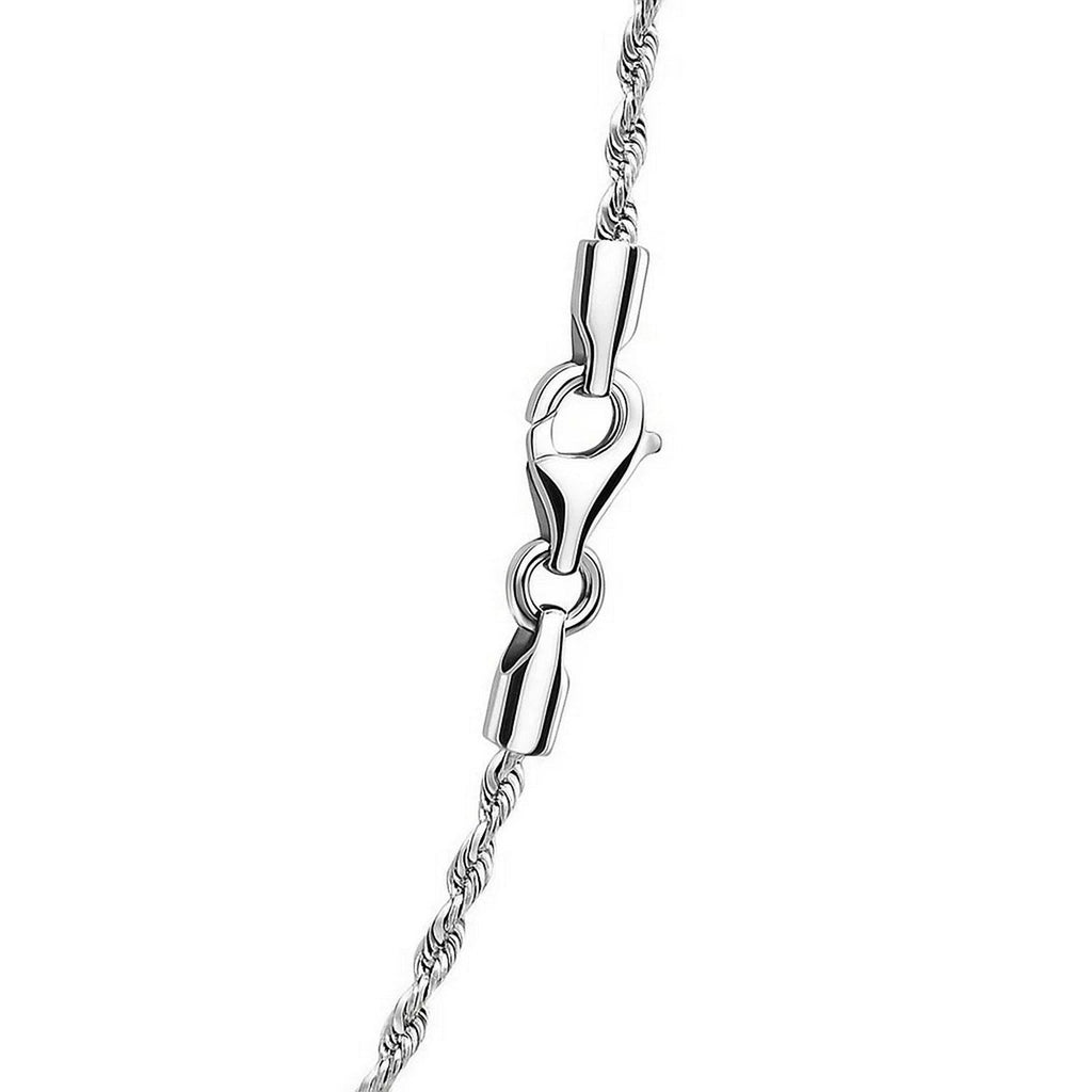 14k White Gold Solid Diamond Cut Rope Chain (1.60 mm)
