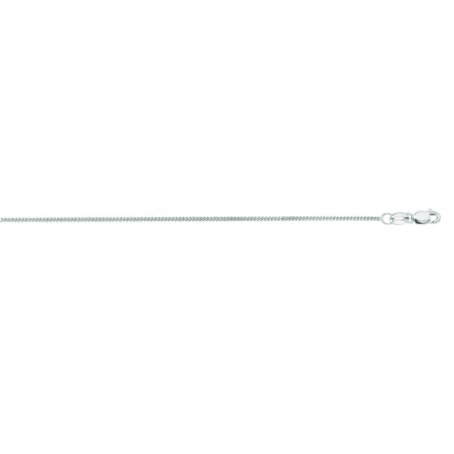 14k White Gold Gourmette Chain 1.0mm (1.00 mm)