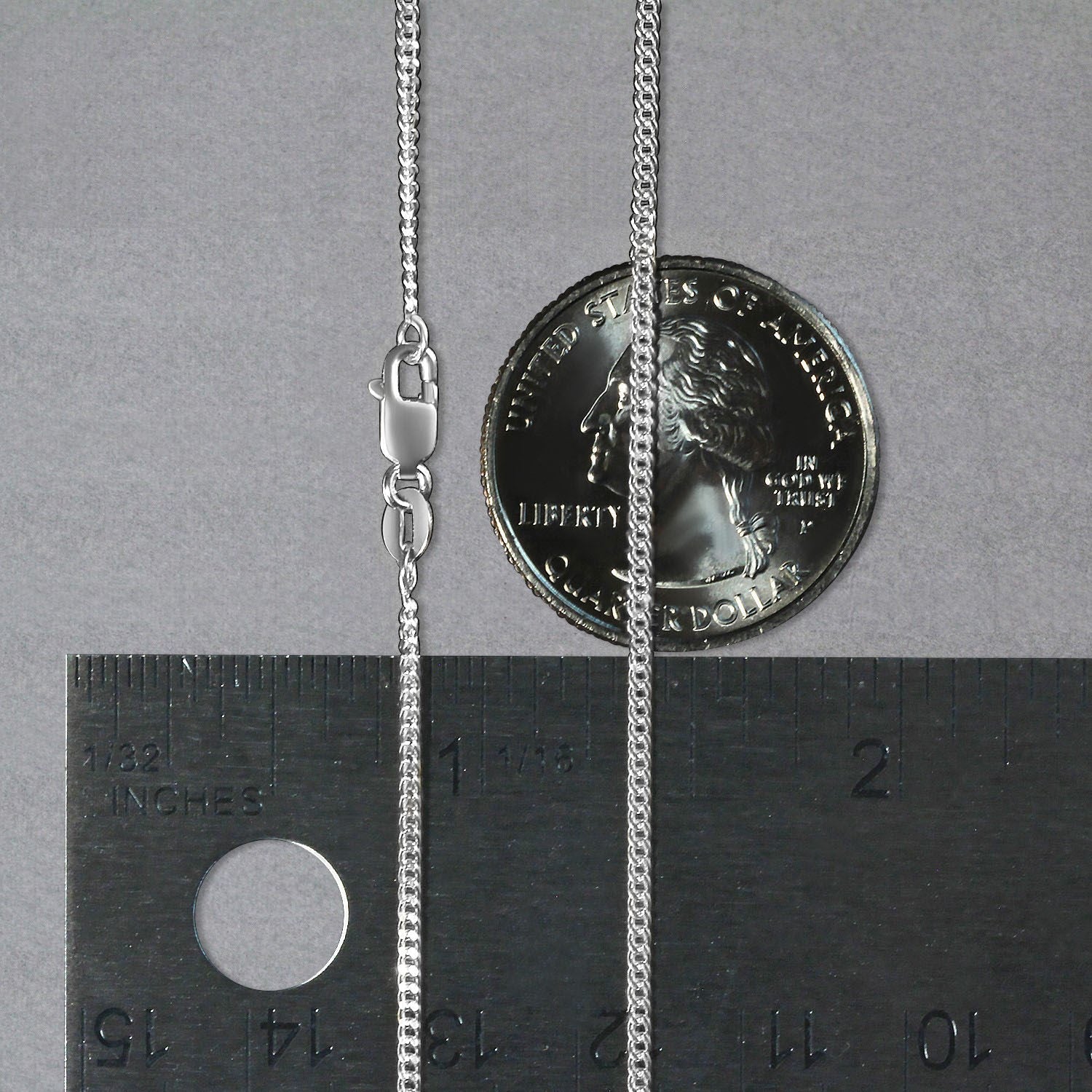 14k White Gold Gourmette Chain (1.40 mm)