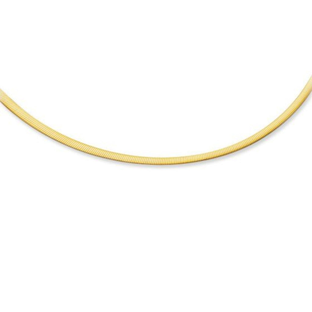 3.0 mm 14k Two Tone Gold Reversible Omega Necklace