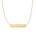 14k Yellow Gold Smooth Flat Horizontal Bar Style Necklace