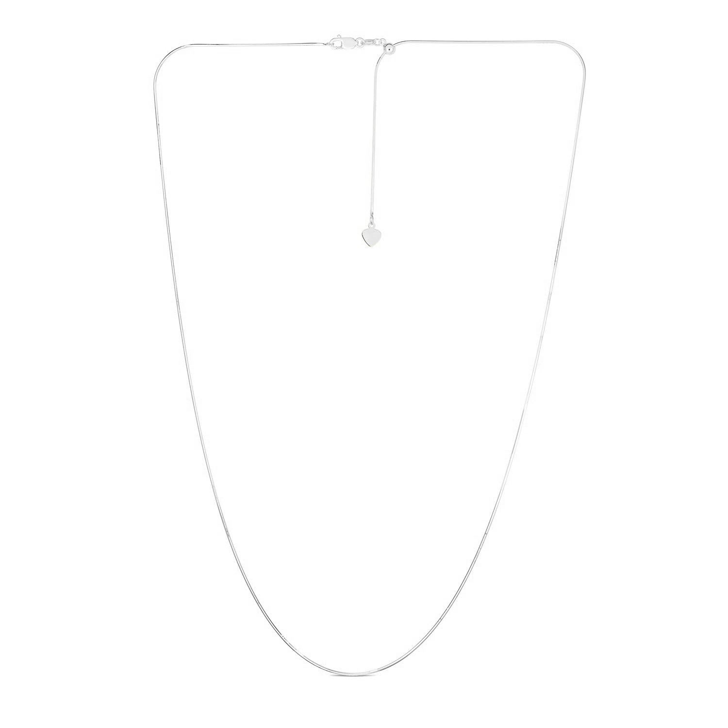 14k White Gold Adjustable Snake Chain (0.80 mm)