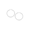 14k White Gold Polished Hoop Earrings (15 mm)