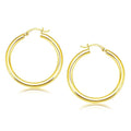 14k Yellow Gold Polished Hoop Earrings (4x40mm)
