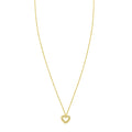 14K Yellow Gold Petite Diamond Heart Necklace