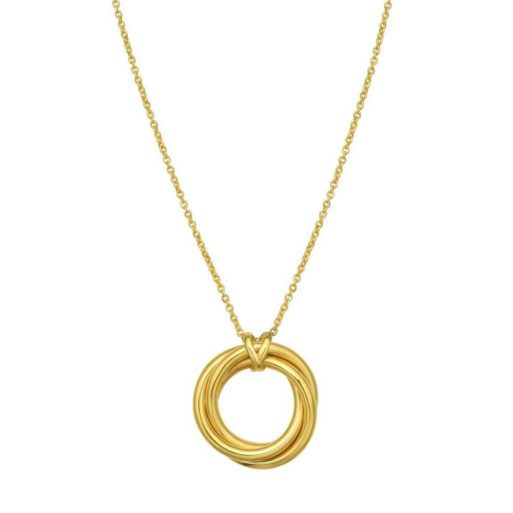 14K Yellow Gold Interlocking Large Trinity Necklace