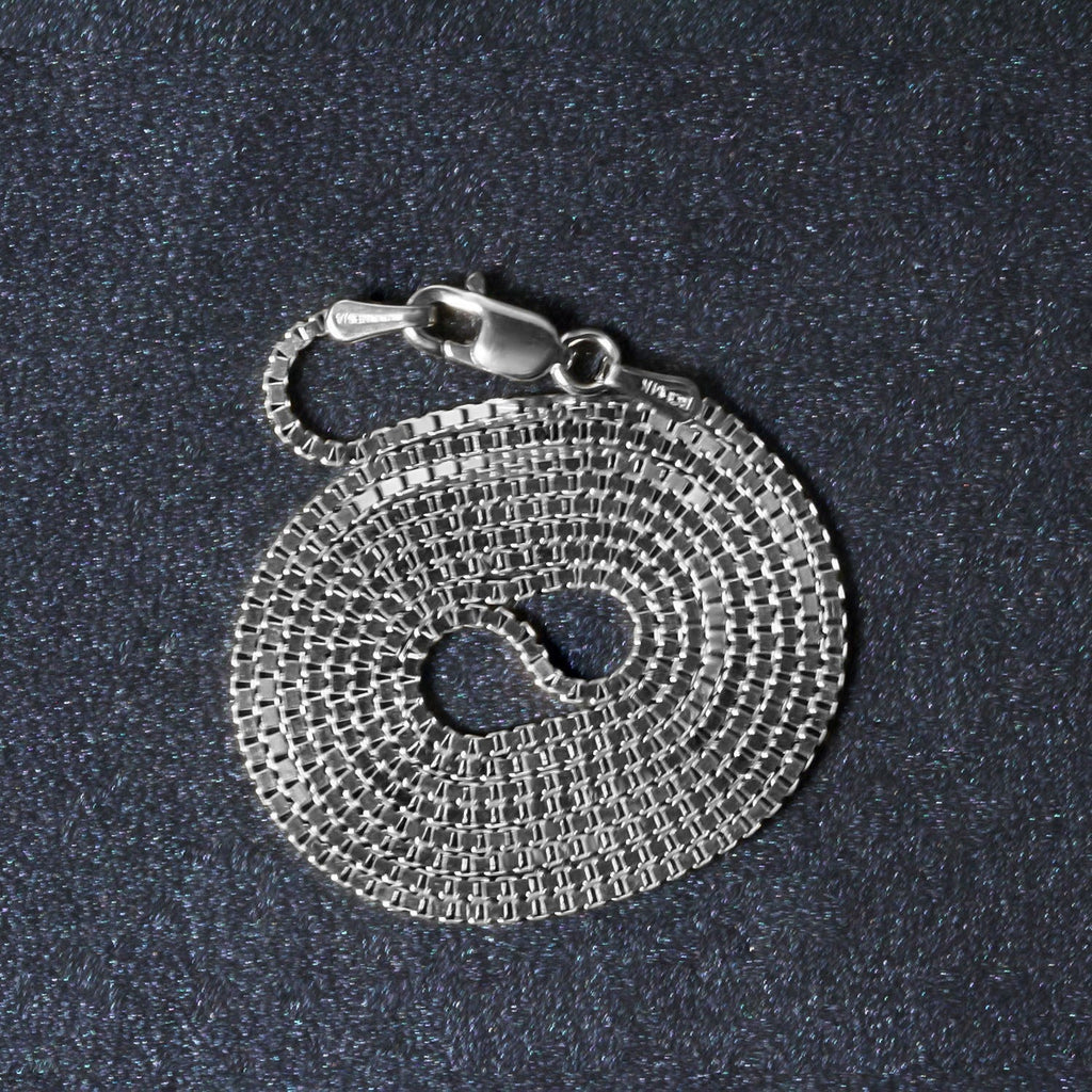 14k White Gold Classic Box Chain (1.10 mm)