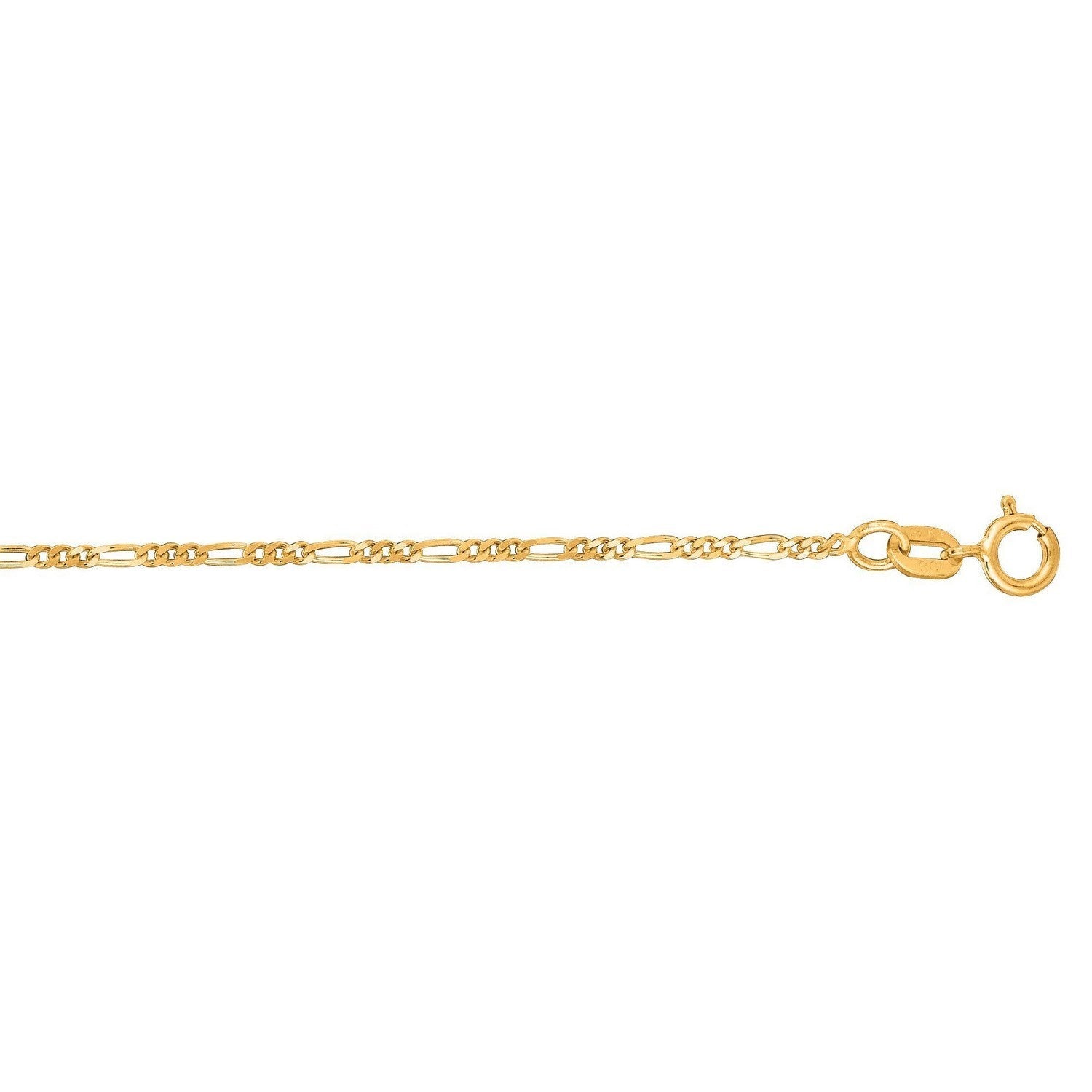 14k Yellow Gold Figaro Bracelet (1.90 mm)