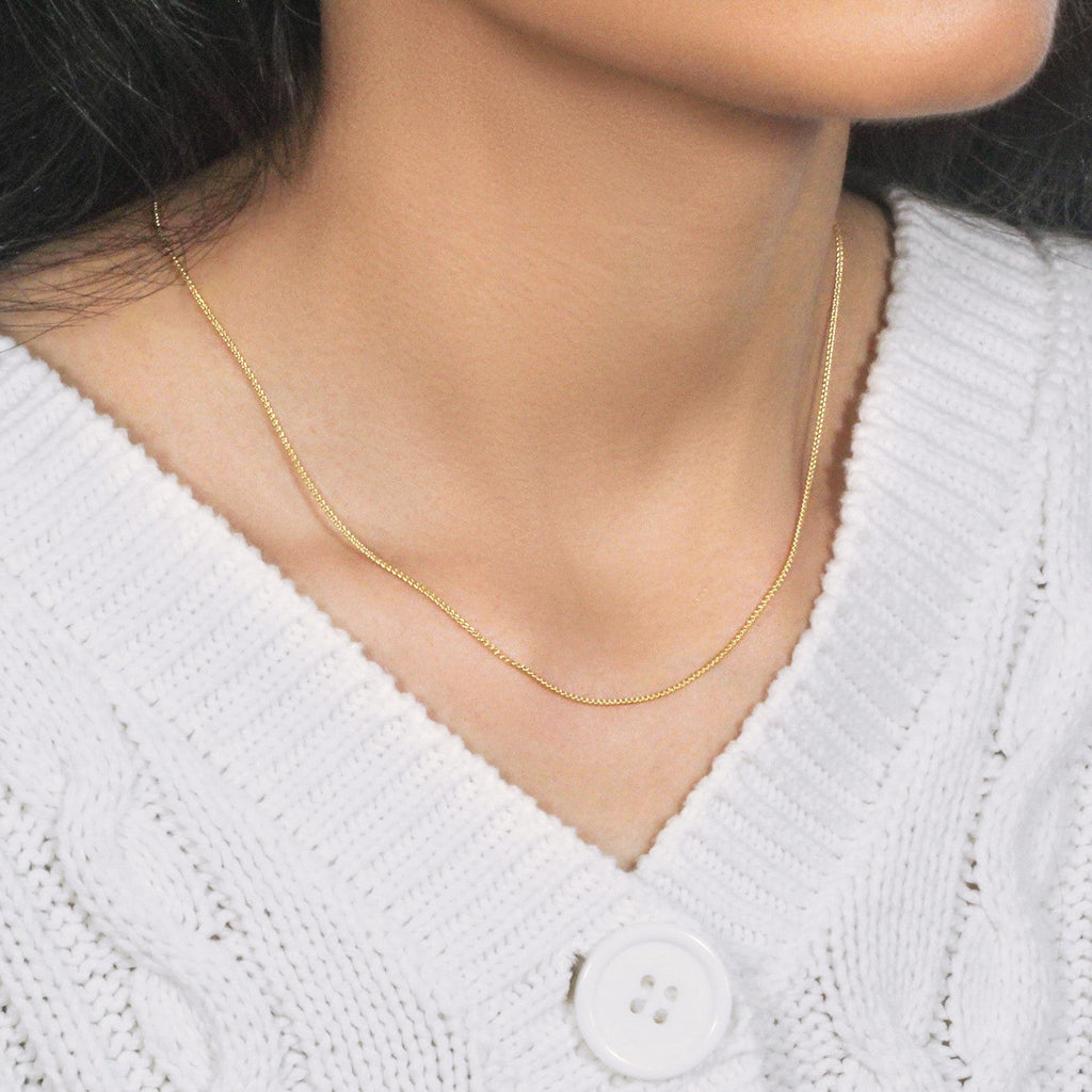14k Yellow Gold Round Wheat Chain (1.00 mm)