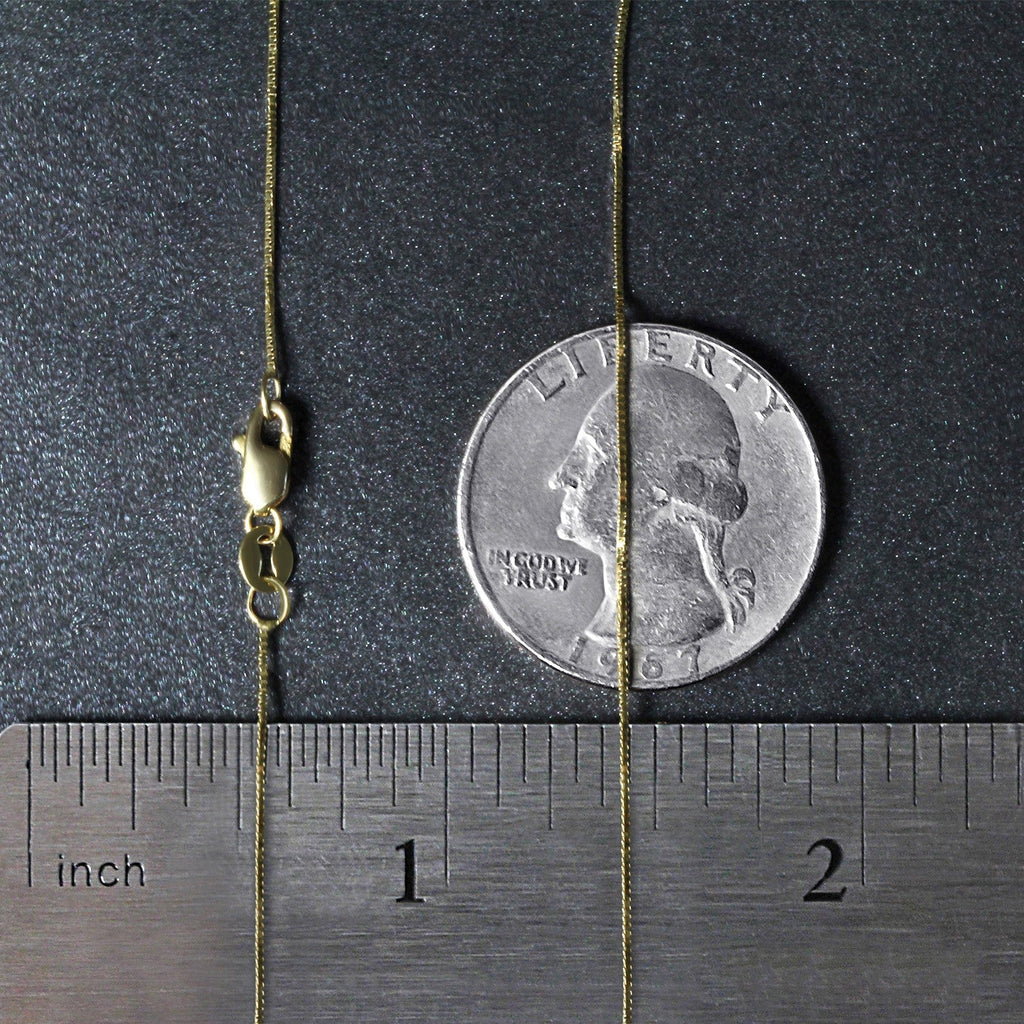 18k Yellow Gold Box Chain 0.6mm (0.60 mm)