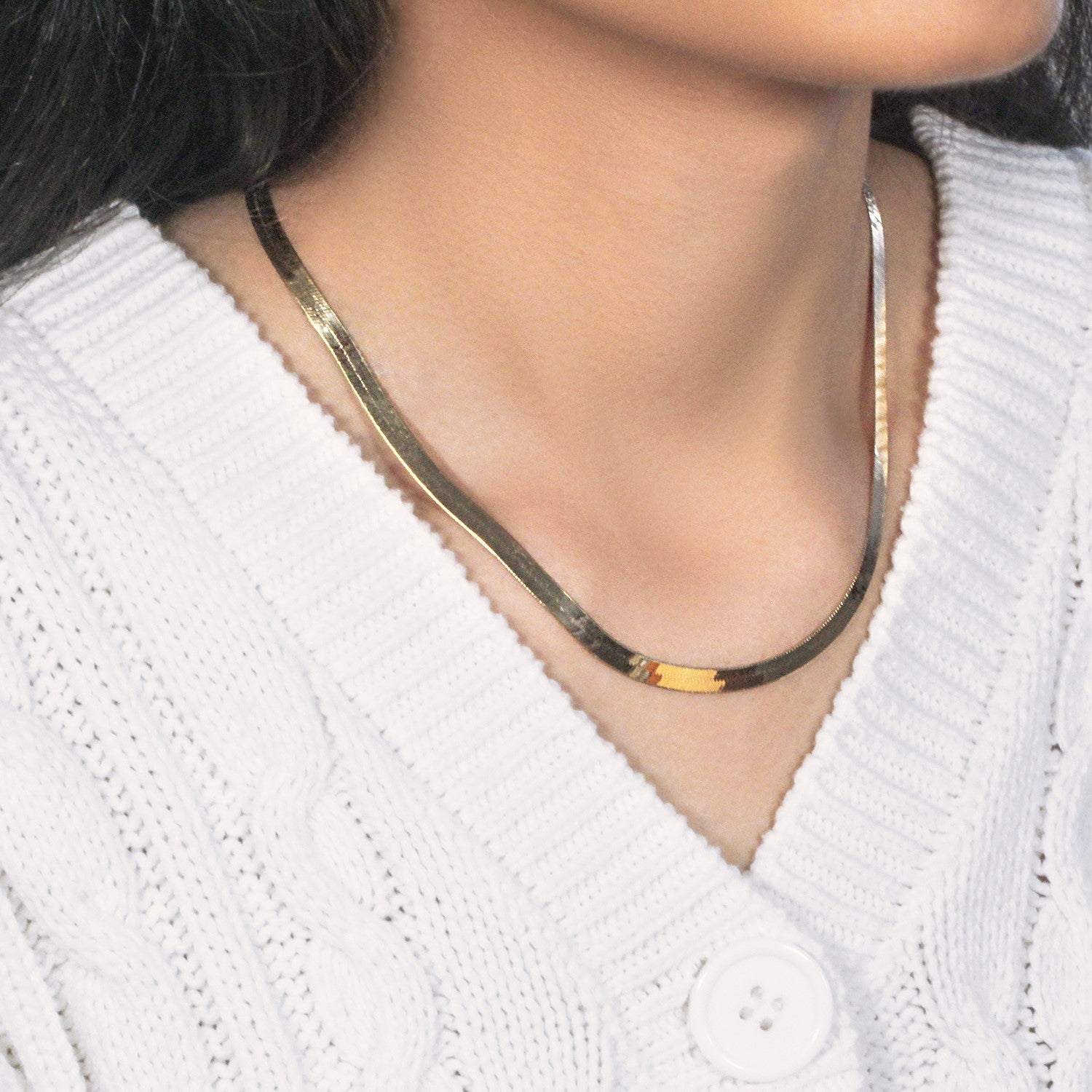14k Yellow Gold Super Flex Herringbone Chain (4.60 mm)