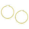 14k Yellow Gold Polished Hoop Earrings (2x45mm)