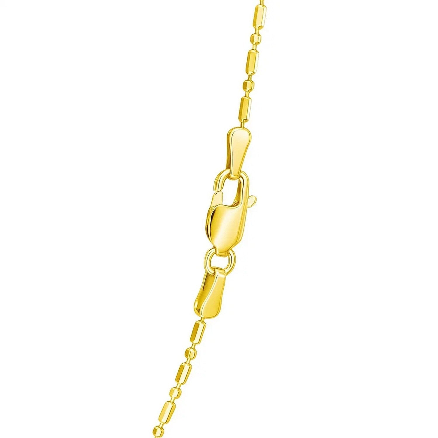 14k Yellow Gold Diamond-Cut Alternating Bead Chain (1.10 mm)