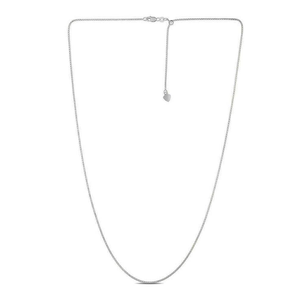 14k White Gold Adjustable Popcorn Chain (1.00 mm)