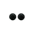 14k White Gold Stud Earrings with Black Faceted Cubic Zirconia(6mm)