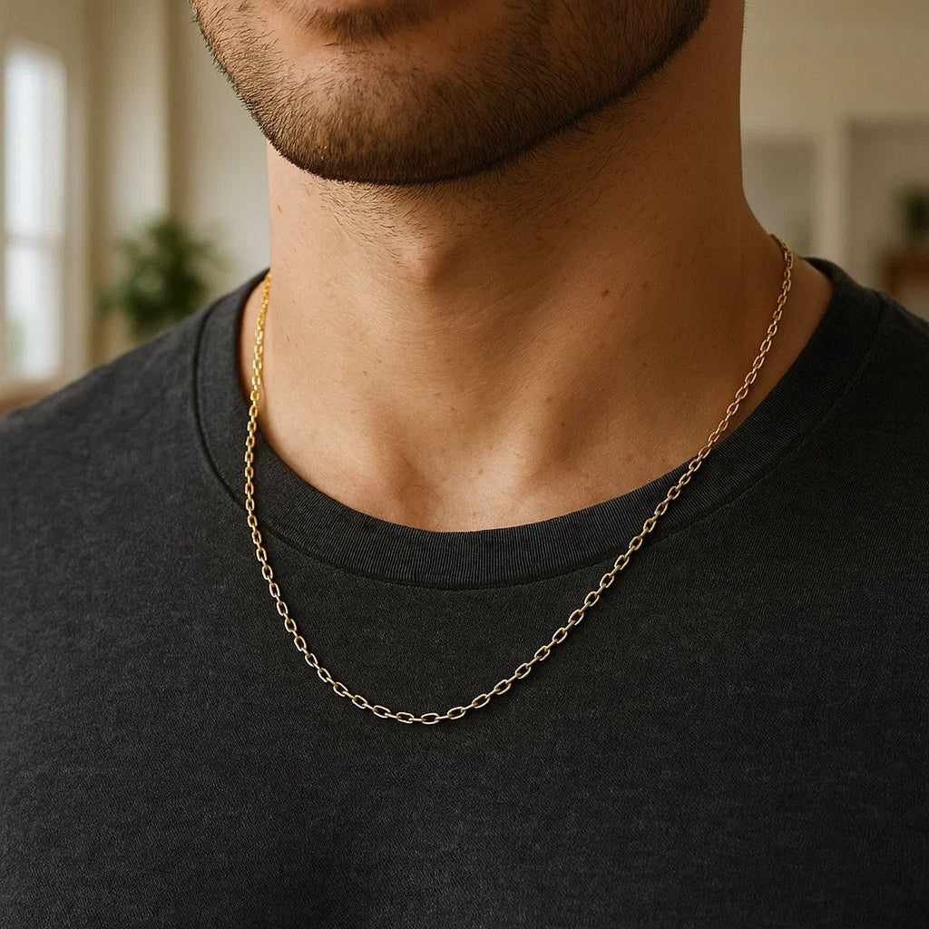 14k Yellow Gold Round Cable Link Chain (1.20 mm)
