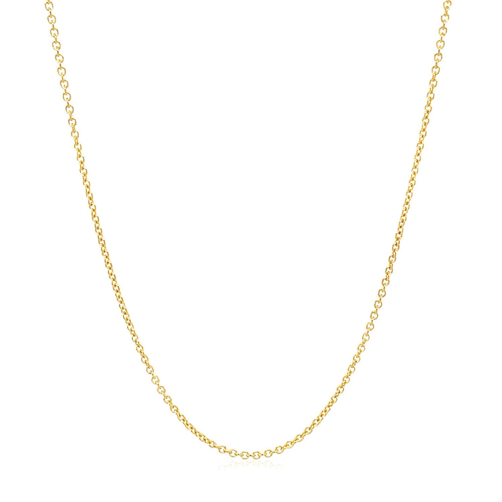 14k Yellow Gold Round Cable Link Chain (1.20 mm)