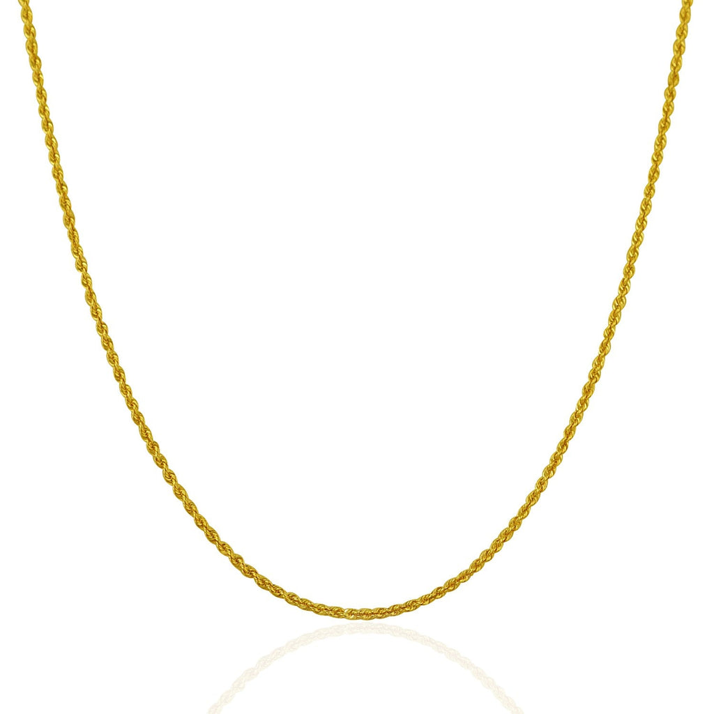 14k Yellow Gold Solid Rope Chain (1.30 mm)