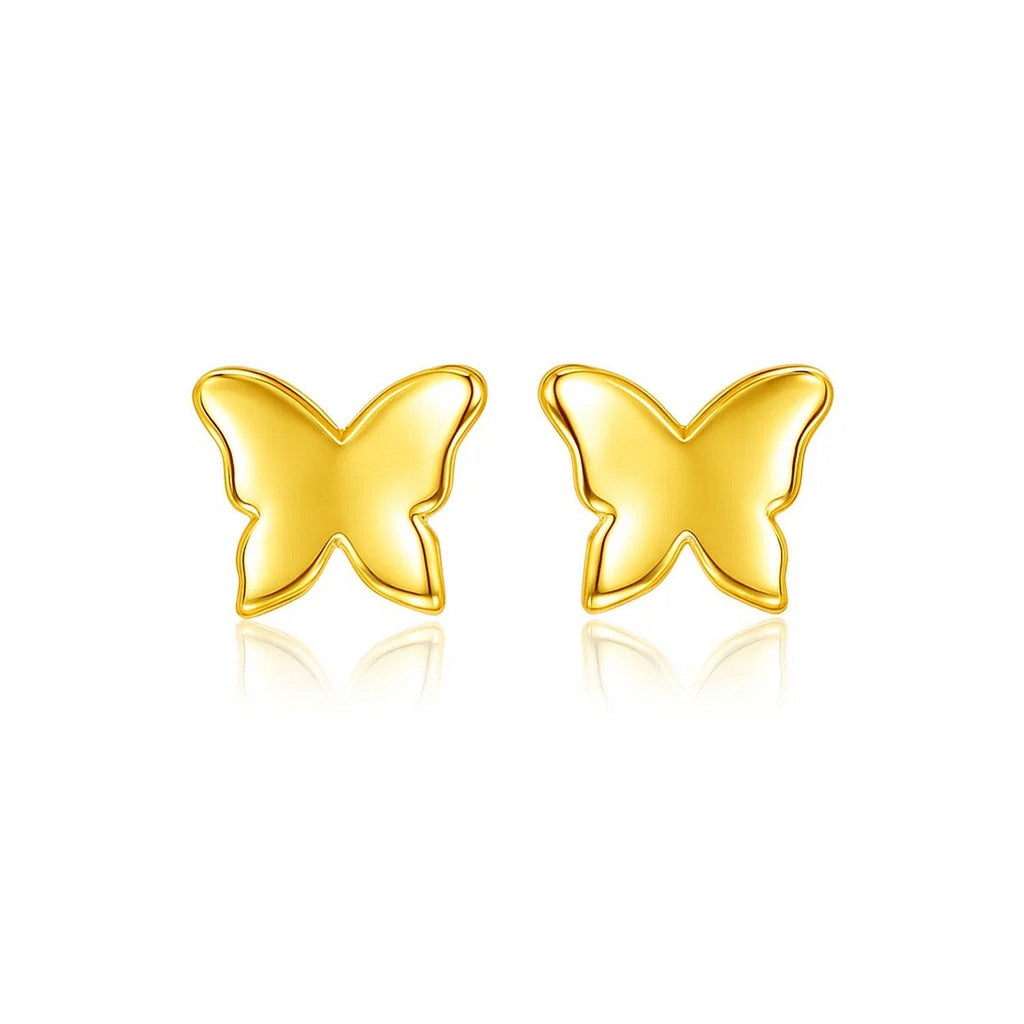 14k Yellow Gold Polished Butterfly Earrings