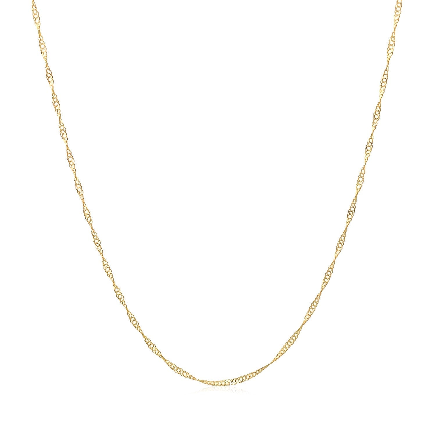 14k Yellow Gold Singapore Chain 0.6mm (0.60 mm)